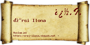 Örsi Ilona névjegykártya