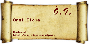 Örsi Ilona névjegykártya